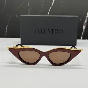 NEW V-GOLDCUT VLS-114B VALENTINO SUNGLASSES BORDEAUX CAT EYE EYEWEAR VALENTINO Valentino | Accessories | New Valentino Vgoldcut Vls14b  main image 3